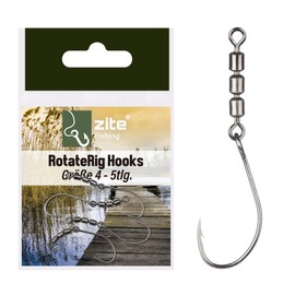 Zite Fishing Rotate Rig Hooks | Rotor Hook Trout Fishing | 5 Pieces Rotary Hooks | Trout Hooks | Fishing Hooks Perfect for UL Rubber Baits Such as Curly Viper & Mighty Mag (Size 4)
