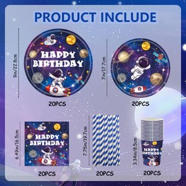 TERLUNNSI Space Party Tableware Set