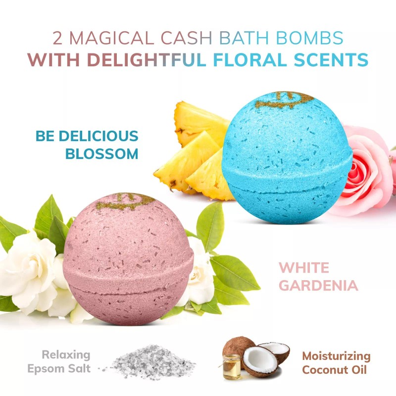 Relaxcation 2 Set Bath Bombs with Cash Surprise Inside -