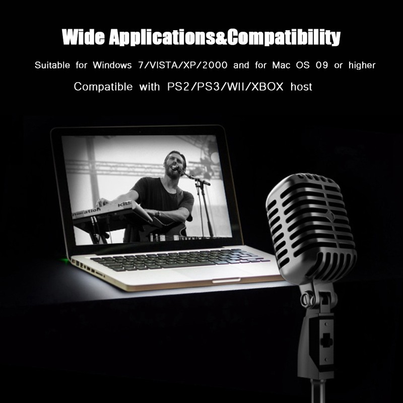 Microphone Link Adapter Cord XLR Female to USB MIC Link