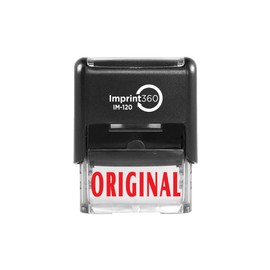 Imprint 360 AS-IMP1033 - Original, Heavy Duty Commerical Quality Self-Inking Rubber Stamp, Red Ink, 9/16" x 1-1/2" Impression Size, Laser Engraved for Clean, Precise Imprints