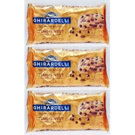 Ghirardelli 3 BAGS Ghirardelli Premium Baking SEMI-SWEET CHOCOLATE CHIPS 12 oz each