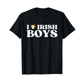 Funny I Love Irish Boys I Red Heart British Boys Ireland T-Shirt