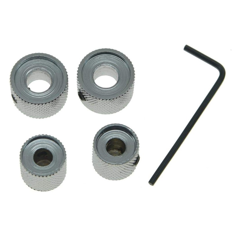 Pack of 2 Metal Dual Concentric Stacked Control Knobs Guitar