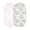 2Pcs Bassinet Sheet Polyester Cotton Breathable Elastic Bassinet Pad Mattress