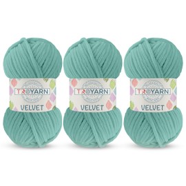 3 Pack Velvet Yarn for Crocheting - Chenille Yarn, 132 Yards Amigurumi Yarn, Fluffy Yarn, Plush Yarn, Baby Blanket Yarn for Crocheting, Size 6