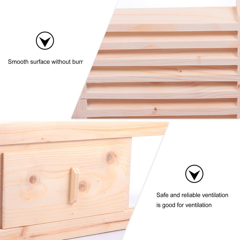 Mikikit Wooden Rectangle Air Vent, Sauna Air Vent, Adjustable Sauna