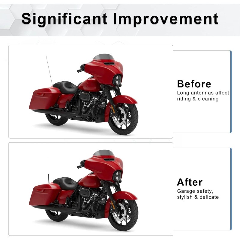 JDMON 2Pack 7" Motorcycle Short Antenna For Harley Davidson 1989-2022