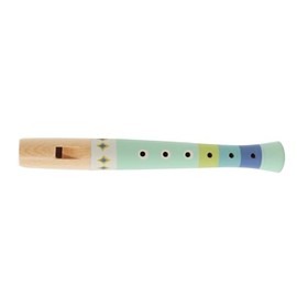 Kaper Kidz Pattern Play Wooden Recorder Piccolo - Green - Educational Musical Instrument for Kids