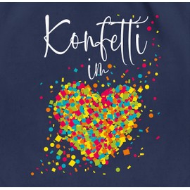 Shirtracer - Gym Bag Backpack - Carnival & Fancy Dress - Bags - Confetti in the Heart, 03 Navy Blue