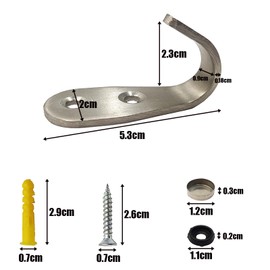 JXPXJMY Pack of 8 Stainless Steel Two Hole Coat and Hat Hooks, Coat Hooks, Wall Mounted, Door Hooks with Accessories for Coats, Hats, Belts, Ties, Towels and Other Items