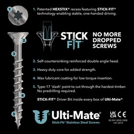 Ulti-Mate Stainless Steel Woodscrews - 5.0 x 90mm - Box 100 pcs