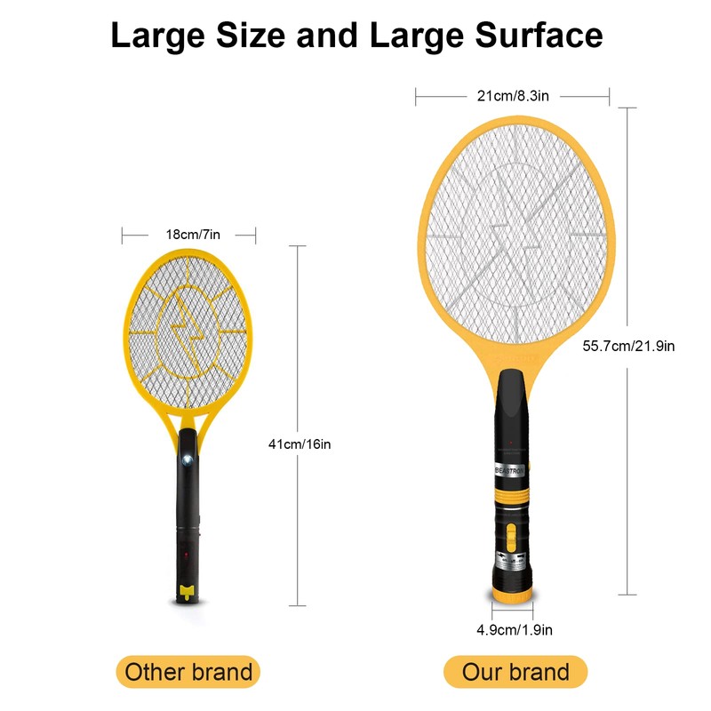 Beastron Bug Zapper Electric Fly Swatter 3000V USB Rechargeable, Mosquito