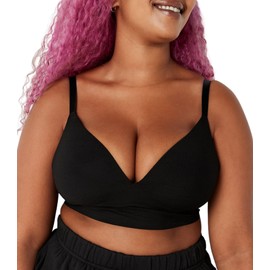 Victoria's Secret Pink Loungin Wireless Push Up Bra, Padded, Cropped, T Shirt Bras for Women, Black (M)
