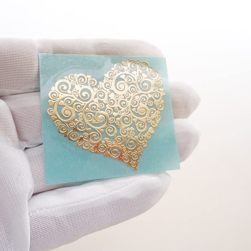 RELIGHT Heart Arabesque Pattern Sticker Sticker Metal Orgonite Decor Material
