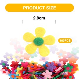 KIRVOS Filzblumen zum Basteln – Dekorationsset für Haarspangen, Broschen, Hüte & DIY-Projekte – 2,8 cm – Vielseitiges Kreativset für Partydekoration und Handwerk