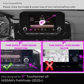 INNOSURE Updated Premium Glass Screen Protector for 2022 2023 2024 2025 Nissan Pathfinder S/SV/ROCK/CREEK 8" Touchscreen (HD Clear)