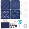 FREEBLOSS 4 Set Sashiko Coaster Kit DIY Coaster Kit for