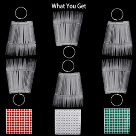 300 Pcs Nail Swatch Sticks with Ring, Stiletto Nail Polish Color Sample Sticks Display