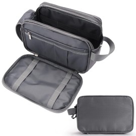 WIBKAE Toiletry Bag for Men, Travel Toiletry Organizer makeup Water-resistant Shaving Bag for Toiletries Accessories, Door Room Essentials(Gray)
