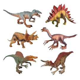 Set of 6 Dinosaur Set, Children's Realistic Dinos Toy, Dinosaur Figures Children, for Boys Girls from 3 Years for Playing and Learning (B)