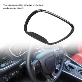 Steering Wheel Trim Steering Wheel Moulding Frame Cover Trim Kit for 2015-2019 2014-2019 Grand Cherokee 2014‑2019 (Carbon Fiber Pattern)