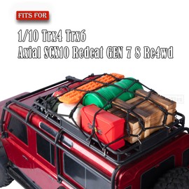 RCMYou RC Crawler Car Decoration Upgrades Part for 1/10 Trx4 Trx6 Axial SCX10 Redcat GEN 7 8 Rc4wd,12PCS Decoration Luggage Net/Package/Luggage/Oil Drum/Shovel/Sand Ladder,Orange