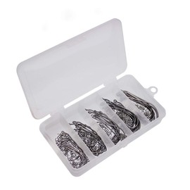 VOANZO 50 Pieces Crank Hook Lock Pin Suit Fishing Hook Set High Carbon Steel Jig Bait Sharp Fish Hooks for Saltwater Freshwater