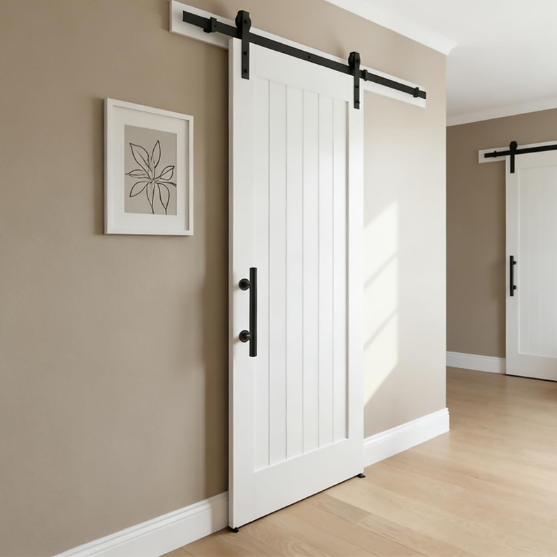 Peohud 2 Pack Sliding Barn Door Handle, Carbon Steel Pull