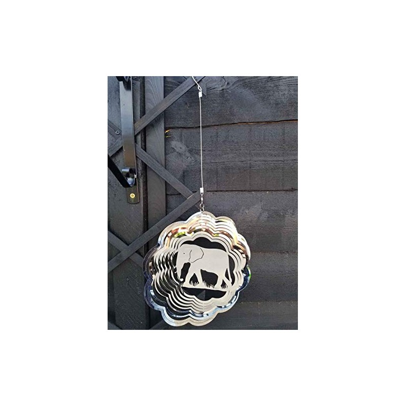 Stainless Steel Wind Spinner - 3D Mobile - Elephant Spinner