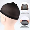 6PCS Black Stocking Wig Caps Stretchy Nylon Wig Caps Soft