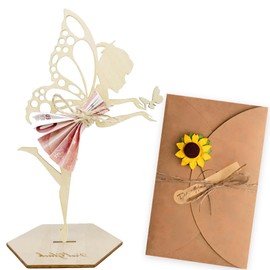 Funny Retirement Gift, Retiree Gift Man Woman, Wooden Gift for Retired Workers, Decorative Gift with Motorhome, Tree of Life and Retirement Bank (Wood-C)