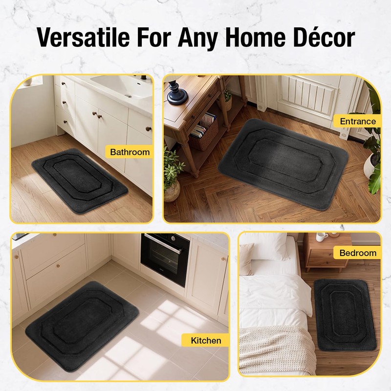 HITSLAM Memory Foam Bath Mat, Absorbent Bathroom Mat 60 x