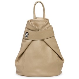 Caspar Large Women's Leather Backpack Elegant City Backpack - Classic Line - Model No.790 - Made in Italy, sand