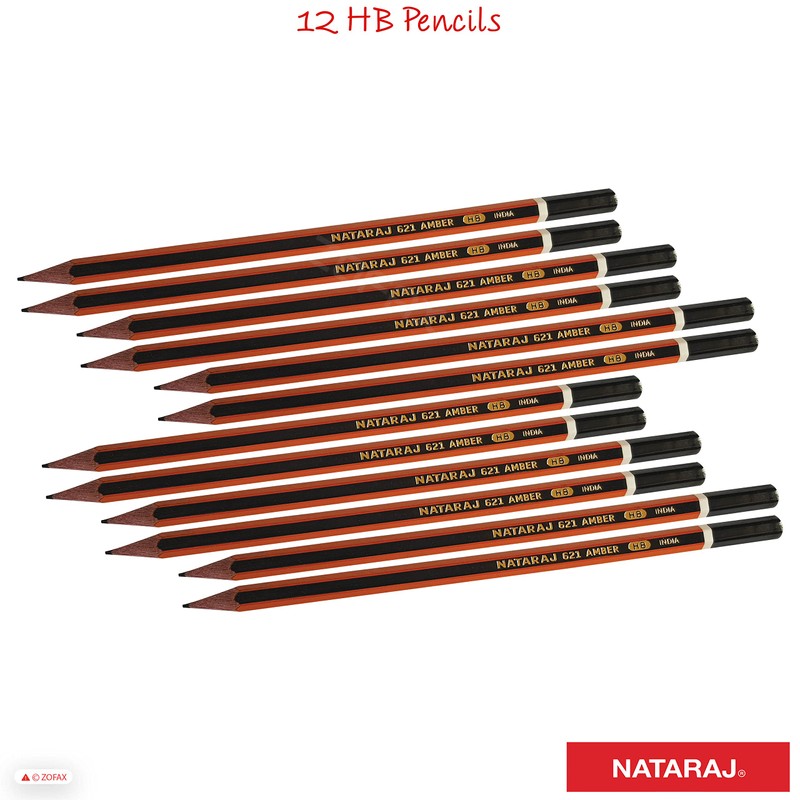 ZOFAX Nat621Amb HB Pencils Pack Hexagonal Graphite Pencils, Pack of