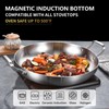 Inqibee 13-Inch Tri-Ply Stainless Steel Paella Pan,Large Skillet,Griddle Pan,Large Frying