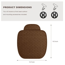 Gdnecad Car Seat Cover for Front Seats, Breathable Linen Seat Cushion Protector with Storage Pockets, Anti-Slip Front Seats Bottom Pad Mat for Sedans SUVs Trucks (Brown, Front Seat)