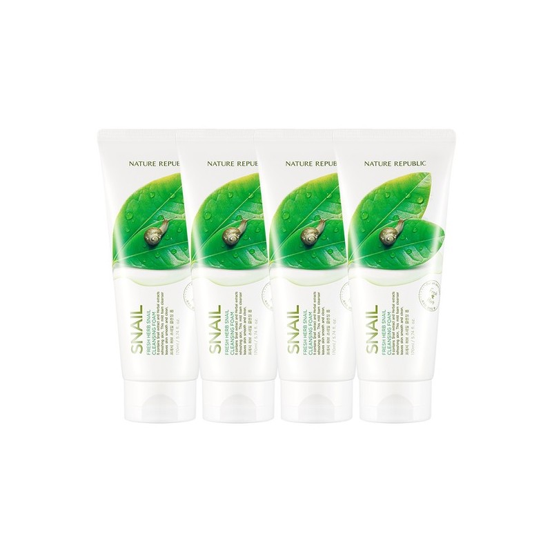 Nature Republic Fresh Herb Snail Cleansing Foam (4 packs) /