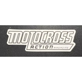 Action Motocross Action magazine sticker.  Matte Finish Aprox Size:3-1/2”X 1”inch