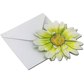 Lime Green 3-D Flower Pop Up Cards - 4" Wide, Set of 6, Birthday Invitations, Mother's Day, Greeting, Wedding Favors, Thank You, Baby Shower, Gender Reveal, Craft Projects, Gift Tags, Easter