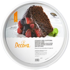 DECORA, 0062623 Round Baking Mould Diameter 25 x 7.5 cm Anodised Aluminium No Welding Points Professional Design Silver