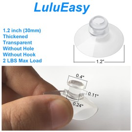 LuluEasy 12 Pieces 1.2 inch Small Clear Suction Cups for Glass, Without Hooks Without Holes, Thick Professional Sucker Pads for Organization Decoration Window Bathroom Kitchen Car Radar Detector
