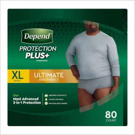 Depend Protection Plus Ultimate Underwear for Men XL 80 Count