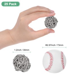 M METERXITY 25-Pack Wicker Rattan Balls 30mm/1.2 Inch Decorative Rattan Balls Orbs Vase Fillers Bowl Fillers for Christmas/Weddings/Thanksgiving/DIY Crafts/Home Decor [Silver]