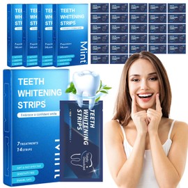 OIUBJDA 28 pares Tiras blanqueadoras de dientes,Blanqueador dental tiras profesionales,Strips Limpiar de dientes de acción rápida,Elimina manchas de café y dientes, apto para dientes sensibles.