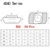 50pcs 4040 Series M6 Thread T Nuts Hammer Head Fastener