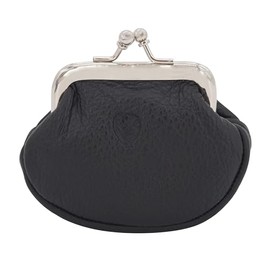 GERMANUS Baerbel Women's Leather Wallet with Clasp, black, Classic