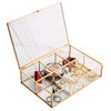 Levilan Golden Vintage Glass Box Clear Glass & Brass Metal