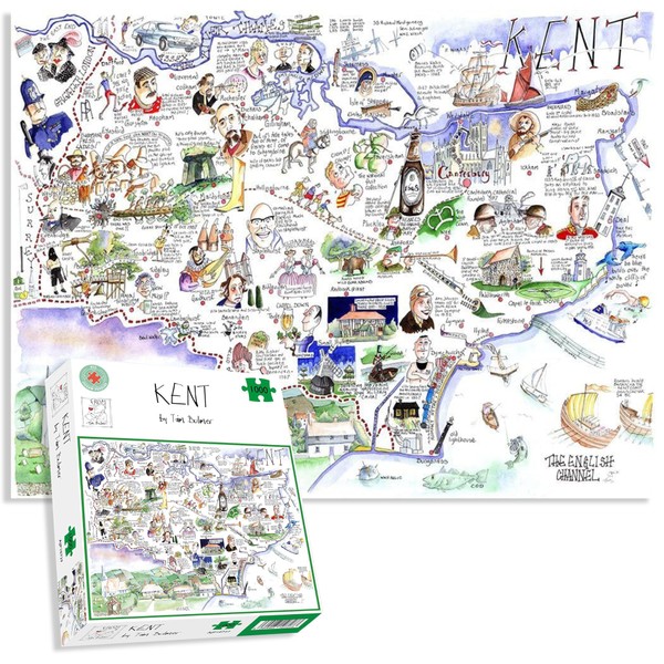 Comical Map Of Kent By Tim Bulmer - 1000 Piece