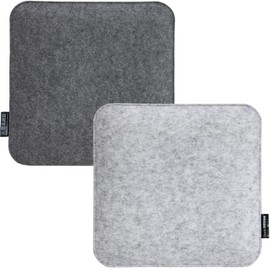 DuneDesign 2 Felt Seat Cushion Square 35 x 35 x 3 cm Chair Cushion Set Seat Cover Soft 2-Colour Grey